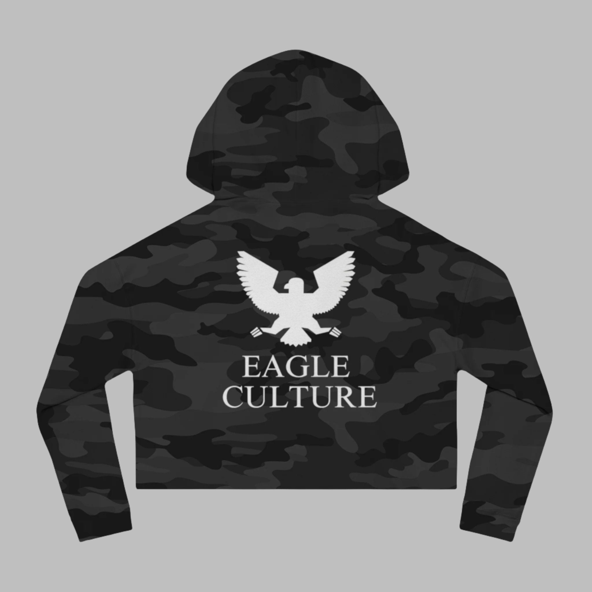 Women’s Eagle Culture Cropped Hooded Sweatshirt Black Camo